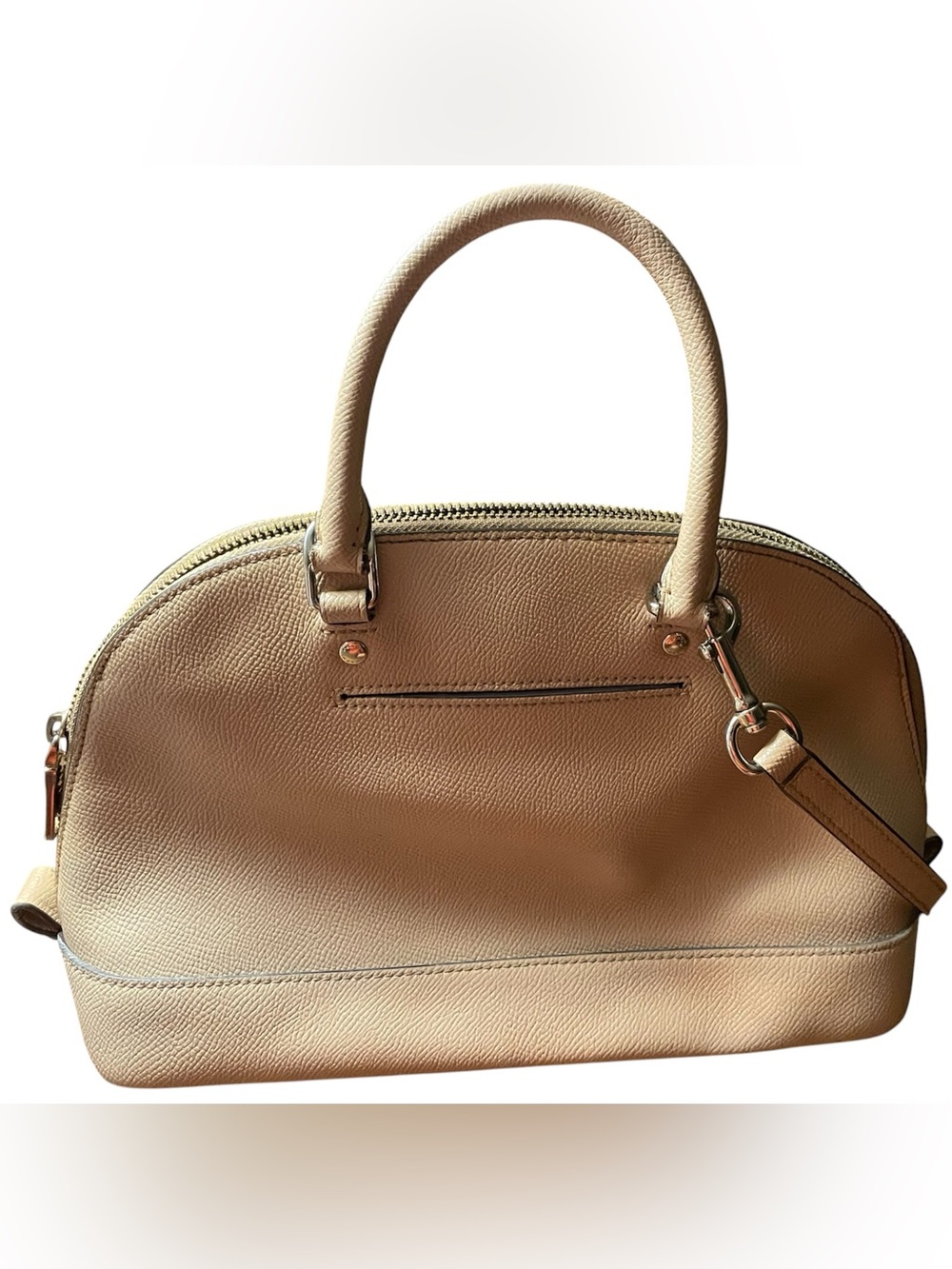 Coach Beige Sierra Satchel in crossgrain leather. Like new! - Picture 3 of 6